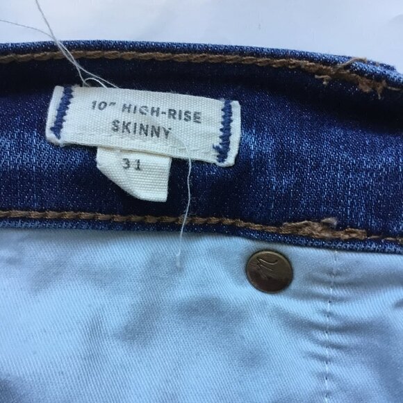 Madewell Jeans Women's Blue High Rise Skinny Distressed Button Front Size 31 - Picture 5 of 10